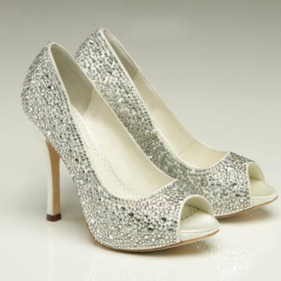Benjamin Adams Shoes - STUNNING BENJAMIN ADAMS RHINESTONE PLATFORM WEDDING HOLDAY HEELS SIZE 9.5